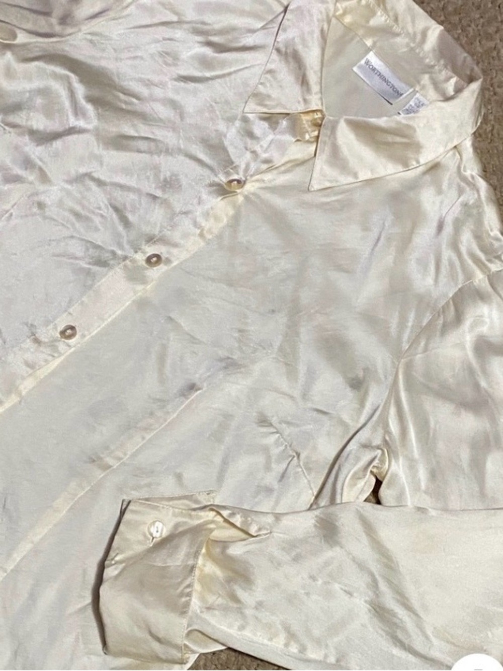 Worthington women’s size large 100% silk, long sleeve dress blouse - Picture 5 of 16